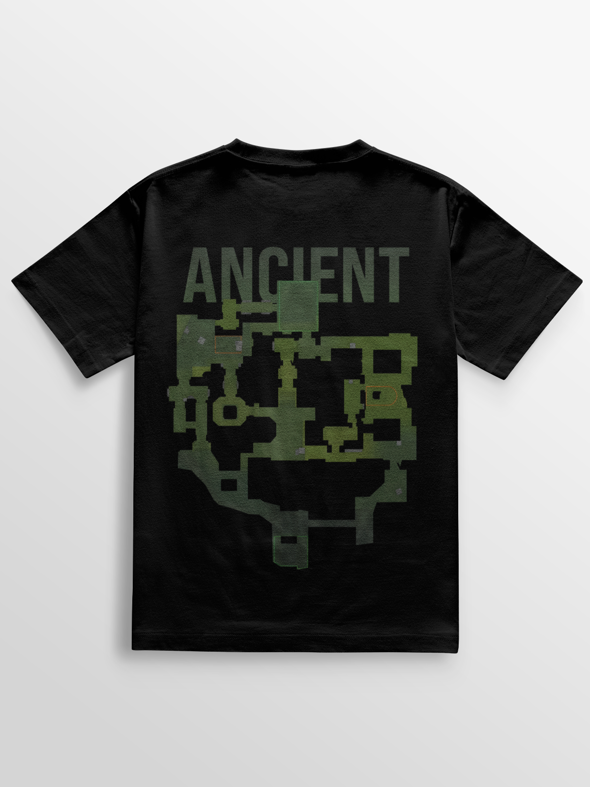Camiseta gamer com estampa em alta definição do mapa Ancient de Counter-Strike. Confeccionada em algodão penteado, com visual marcante, durabilidade e modelagem ajustada para destacar o estilo de quem joga com estratégia.