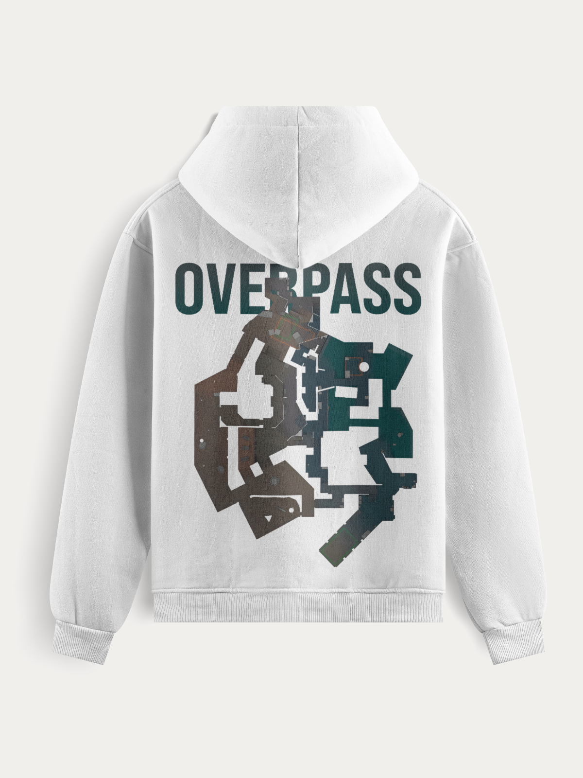 Moletom com estampa detalhada do mapa Overpass do Counter-Strike. Design tático, tecido premium e conforto ideal para jogadores que vivem o jogo além da tela.