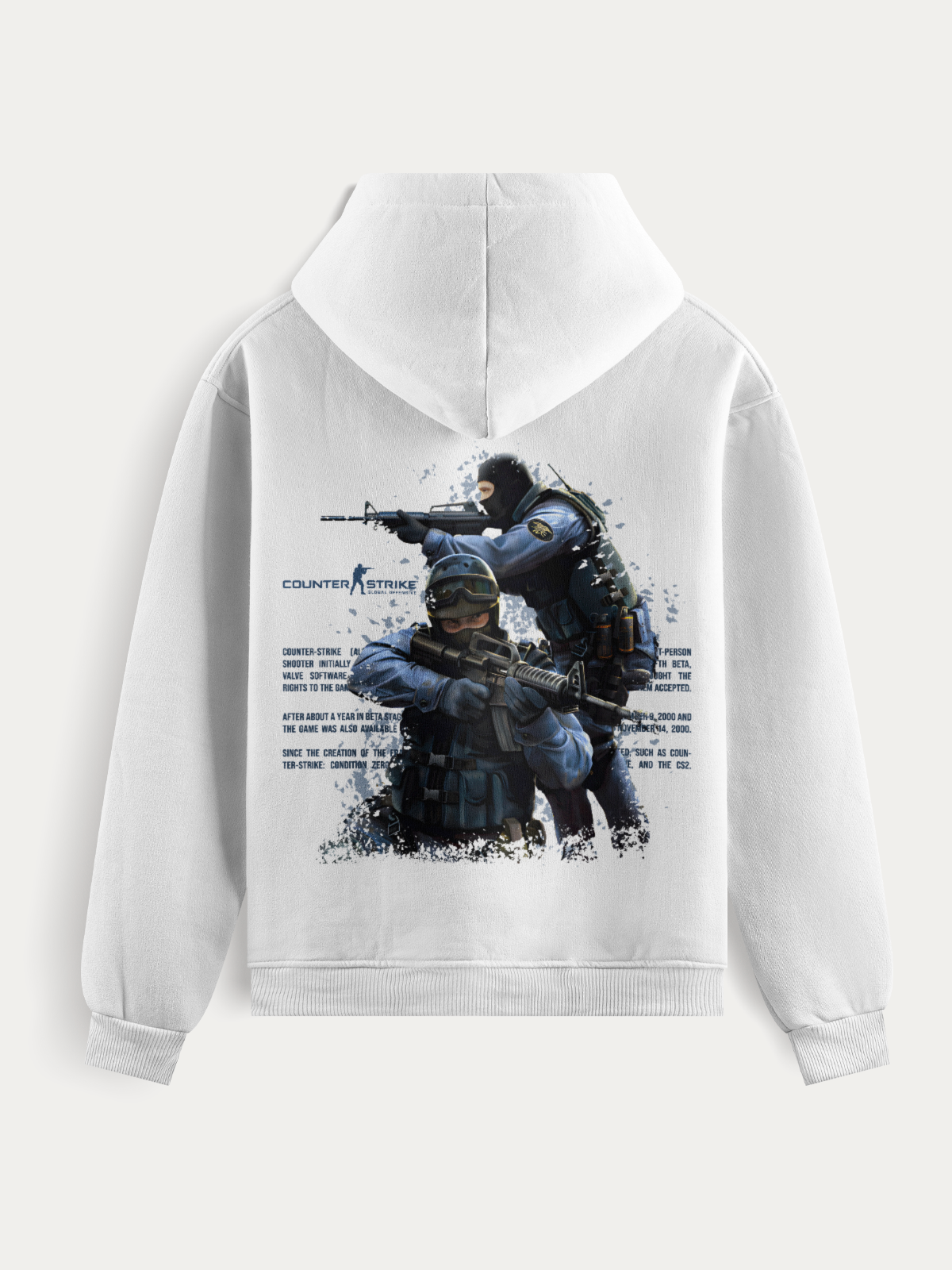 Moletom Counter Strike com estampa dos agentes CTs em ação, traz arte de alta definição e tecido encorpado de 300g/m². Ideal para fãs do game que buscam estilo e resistência.