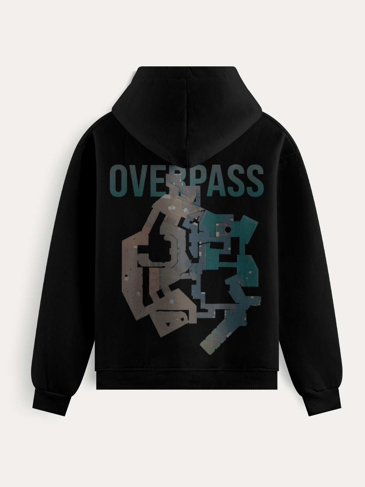 Moletom com estampa detalhada do mapa Overpass do Counter-Strike. Design tático, tecido premium e conforto ideal para jogadores que vivem o jogo além da tela.