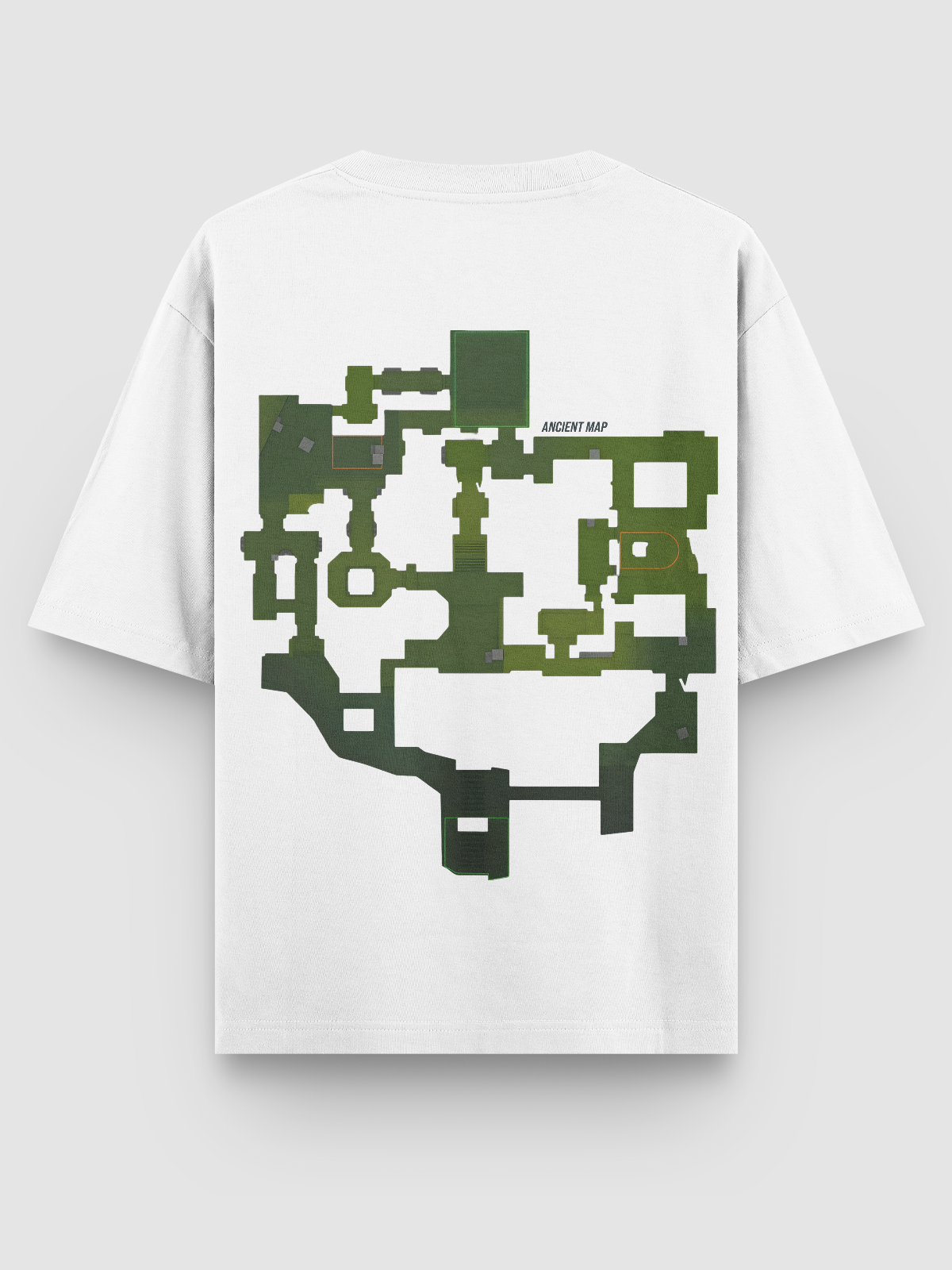 Camiseta gamer com estampa em alta definição do mapa Ancient de Counter-Strike. Confeccionada em algodão penteado, com visual marcante, durabilidade e modelagem ajustada para destacar o estilo de quem joga com estratégia.