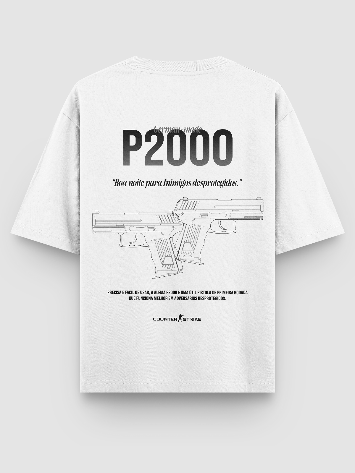 Camiseta Oversized P2000 Counter Strike Blueprint