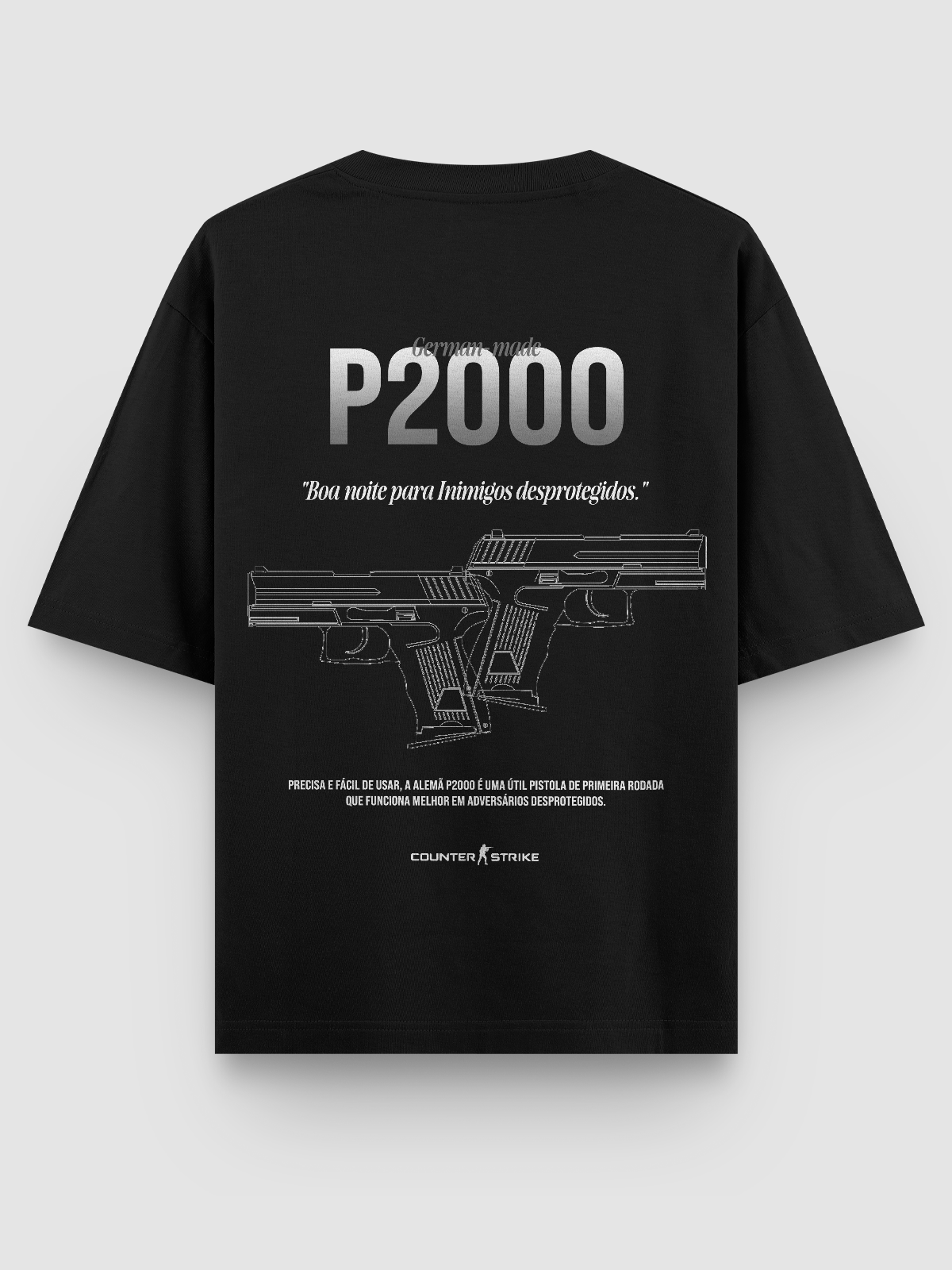 Camiseta Oversized P2000 Counter Strike Blueprint