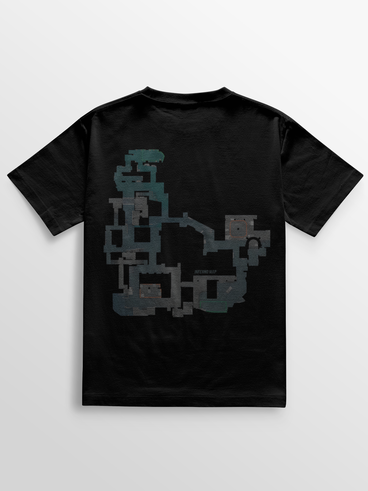 Camiseta com estampa de alta definição do mapa Inferno de Counter-Strike. Confeccionada em algodão penteado, com costura reforçada e visual ideal para quem vive o jogo dentro e fora do servidor.
