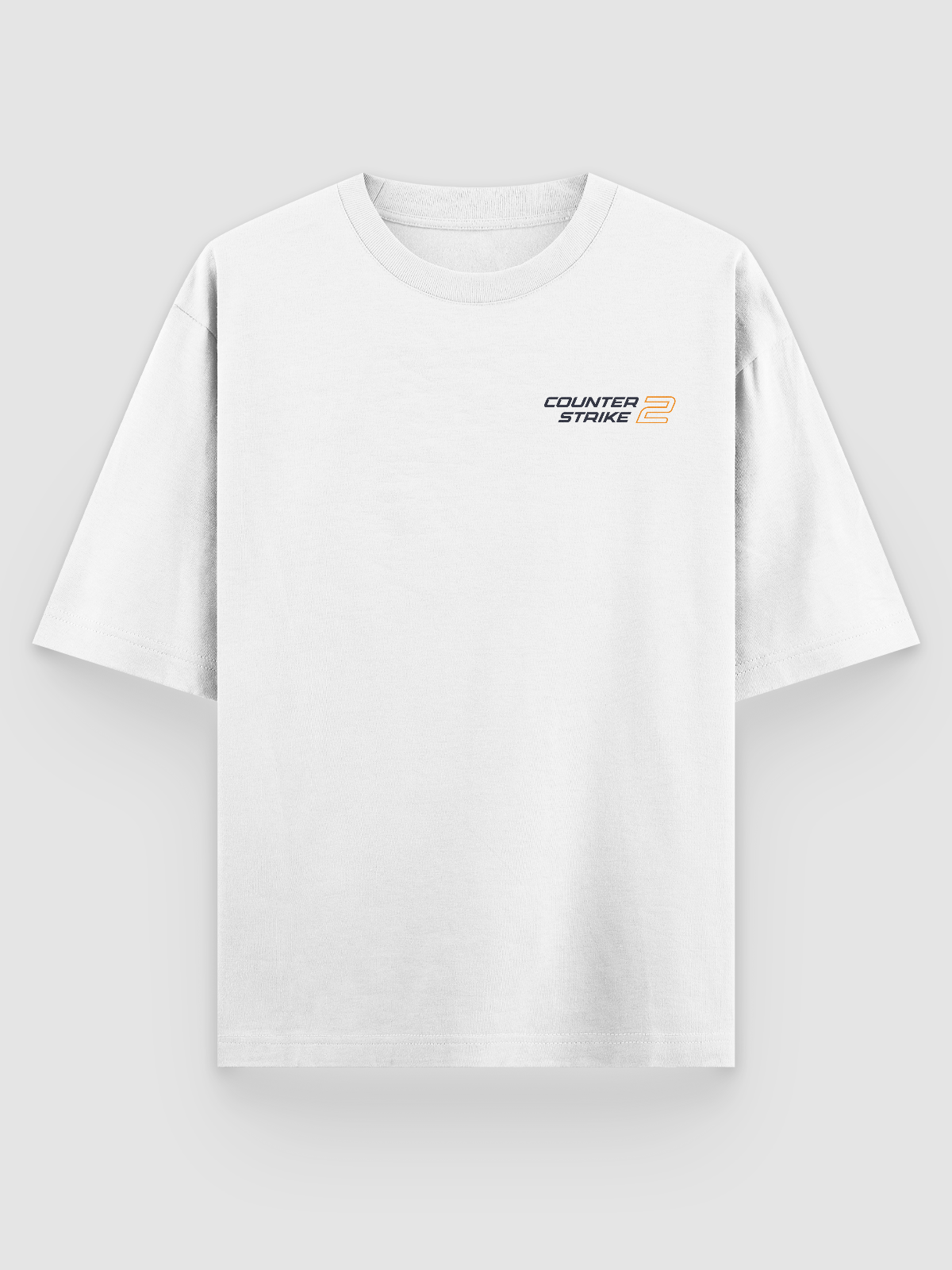 Camiseta Oversized gamer dos agentes CT & TR de Counter Strike 2, feita em algodão penteado fio 30.1, estampa DTF de alta definição com efeito crackled e acabamento reforçado, unindo estilo, conforto e durabilidade.