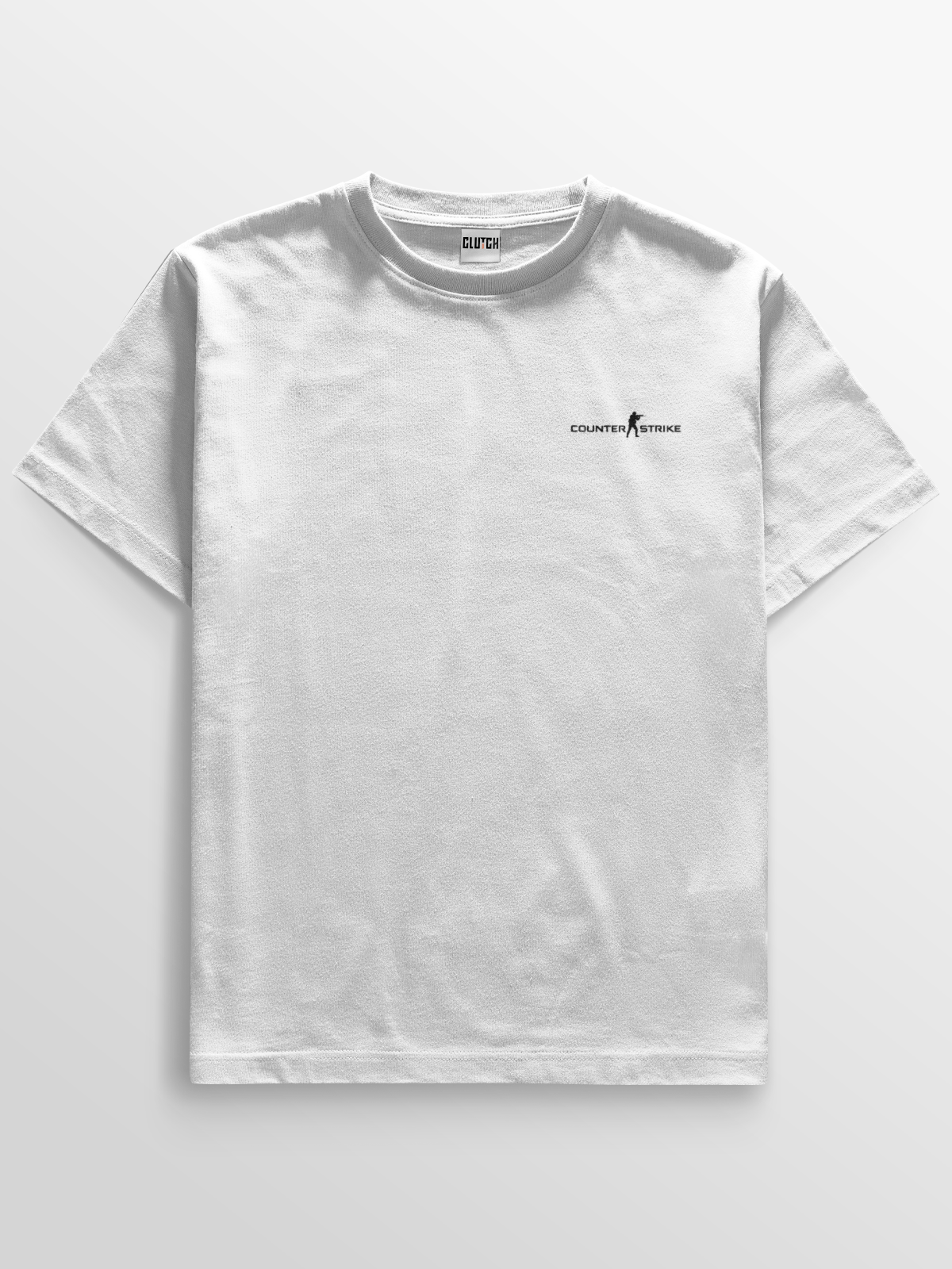 Camiseta gamer CT & TR Counter Strike 1.6 com estampa do menu clássico em DTF de alta definição, feita em algodão penteado 100% e acabamento reforçado, ideal para fãs nostálgicos e colecionadores do lendário FPS.